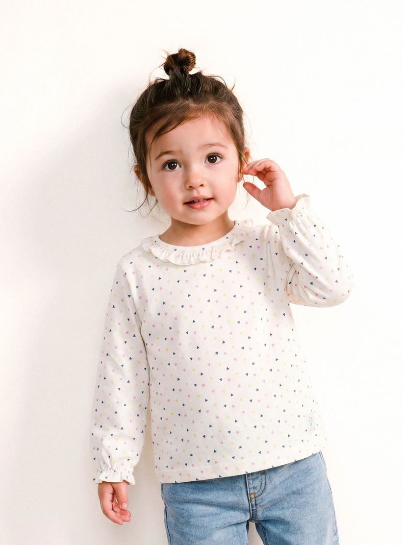 Polera con Cuello Payaso y Estampado