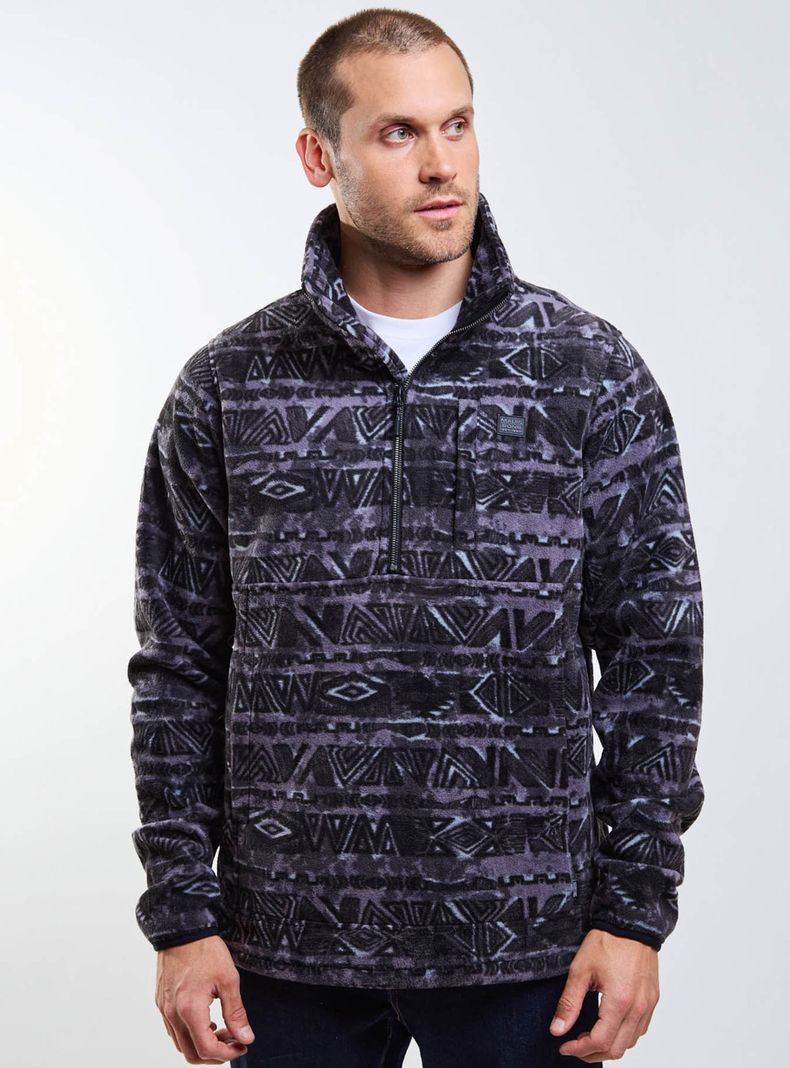 Polerón Micropolar Cuello Alto Estampado