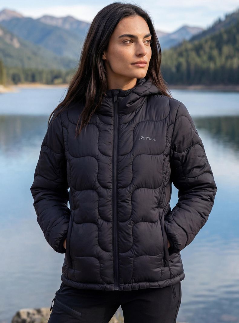 Parka Logo Acolchada con Gorro