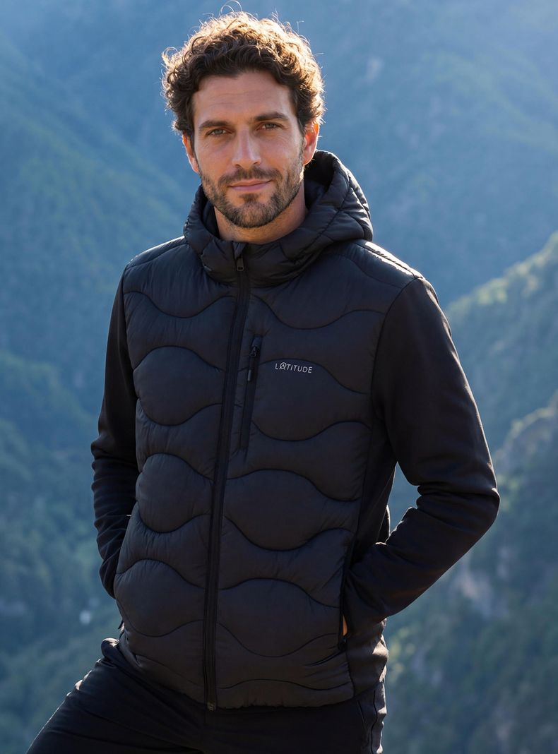 Parka Corta Híbrida con Capucha