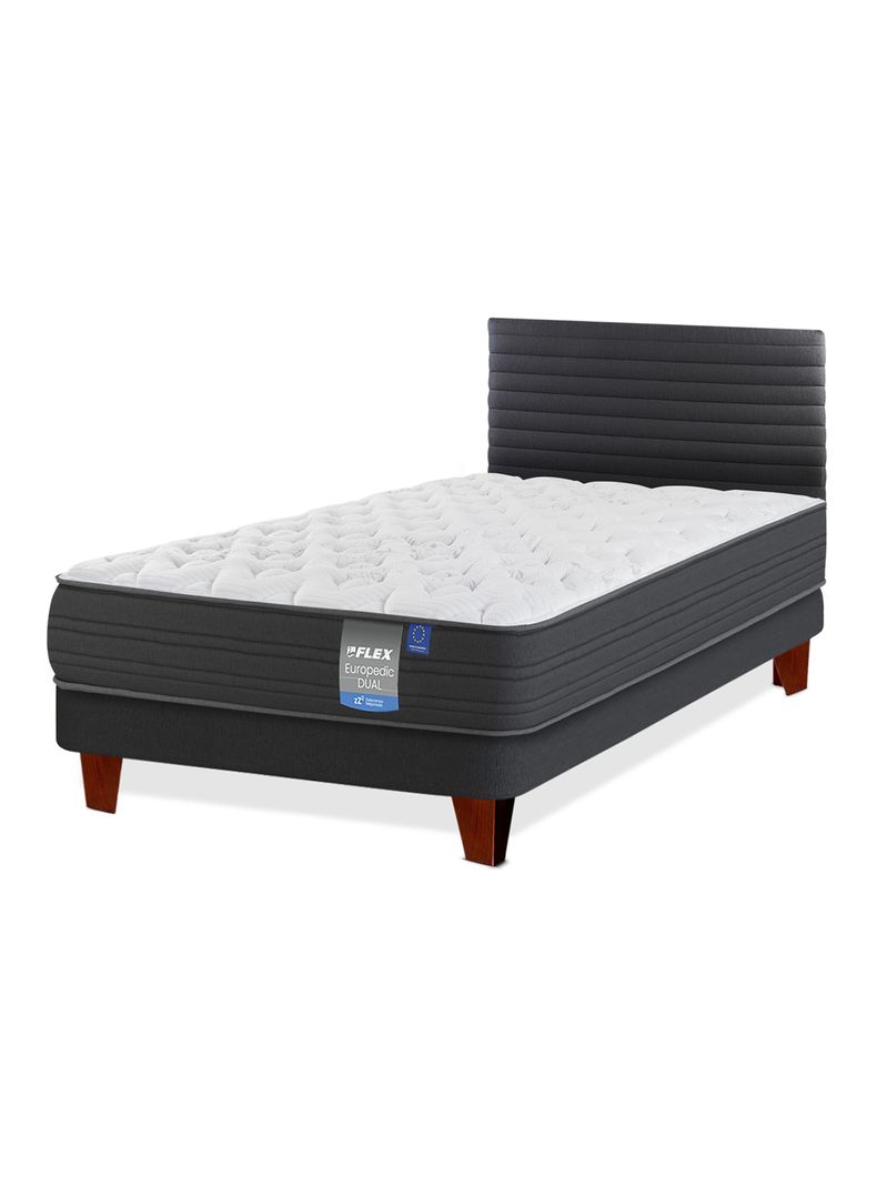 Cama Europea Europedic Dual 1.5 Plazas (105x200 cm) + Respaldo Modern