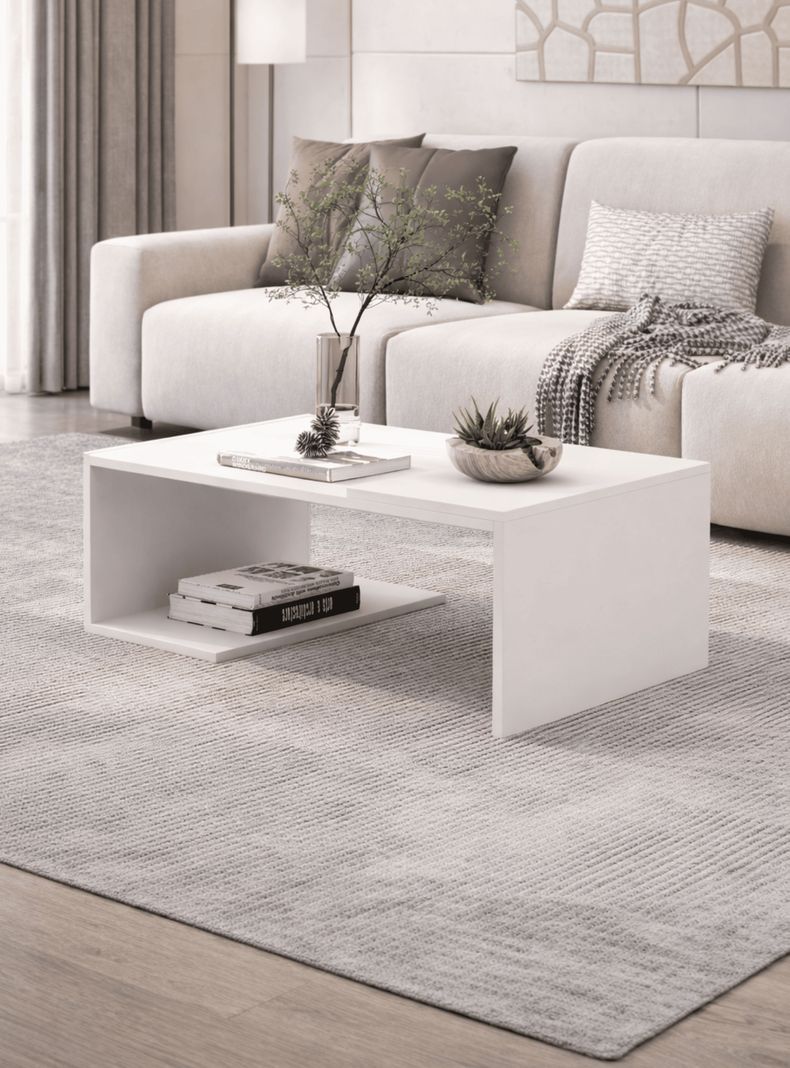 Mesa de Centro Torino 89.5x54x31 cm Blanca Blanco