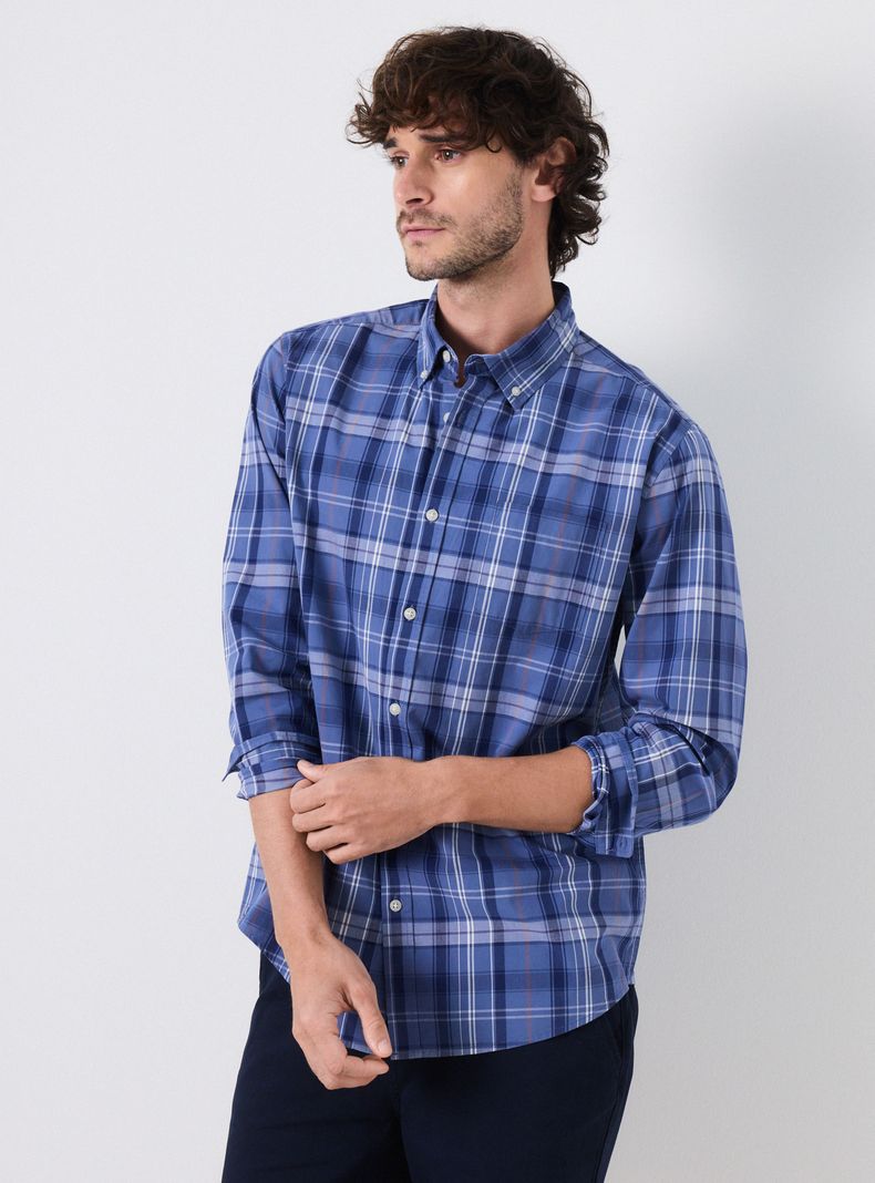 Camisa Manga Larga Cuadros Grandes