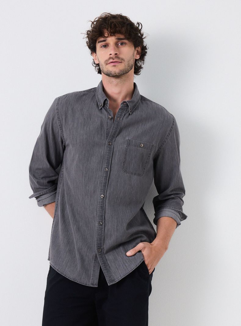 Camisa Manga Larga Denim