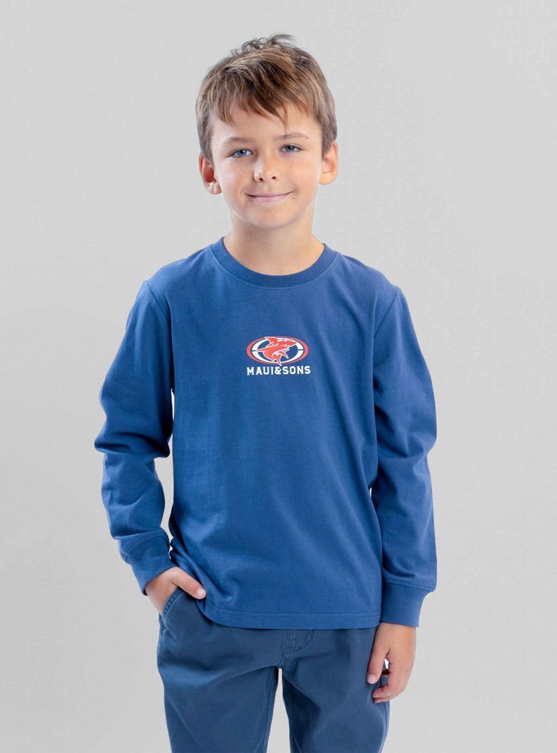 Polera Estampado Tiburón Denim