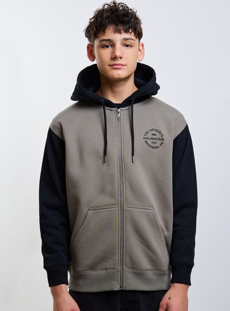 Polerón Fullzipper Colorblock Military