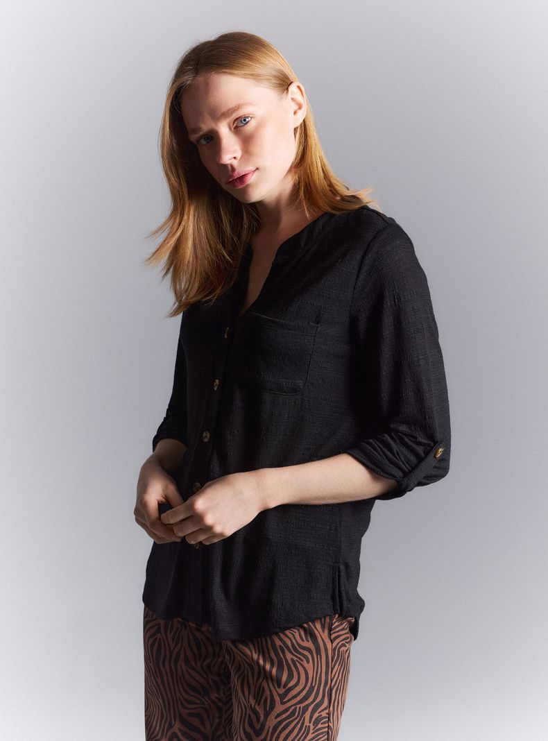 Blusa de Jersey Mangas Roll Up