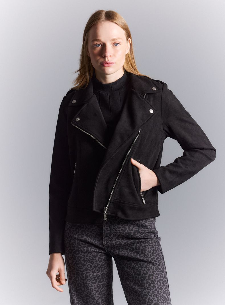 RAINFOREST CHAQUETA BIKER REGULAR FIT EFECTO GAMUZA
