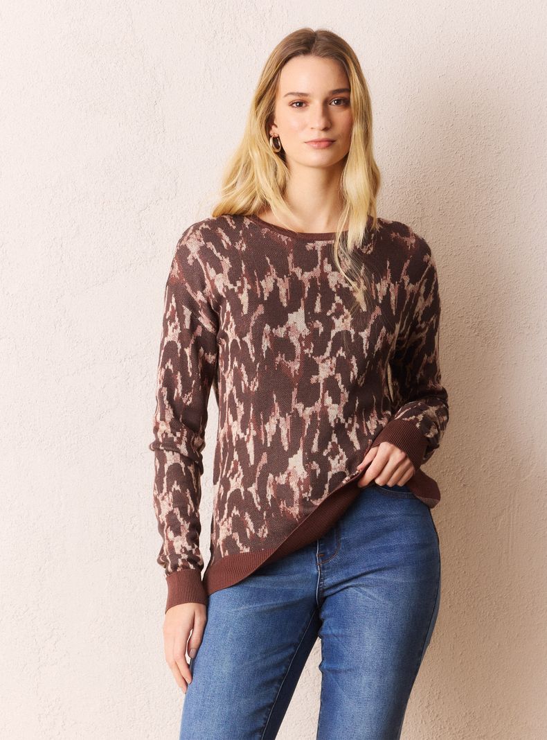 GREENFIELD SWEATER DISEÑO JACKQUARD CON HILO METALIZADO