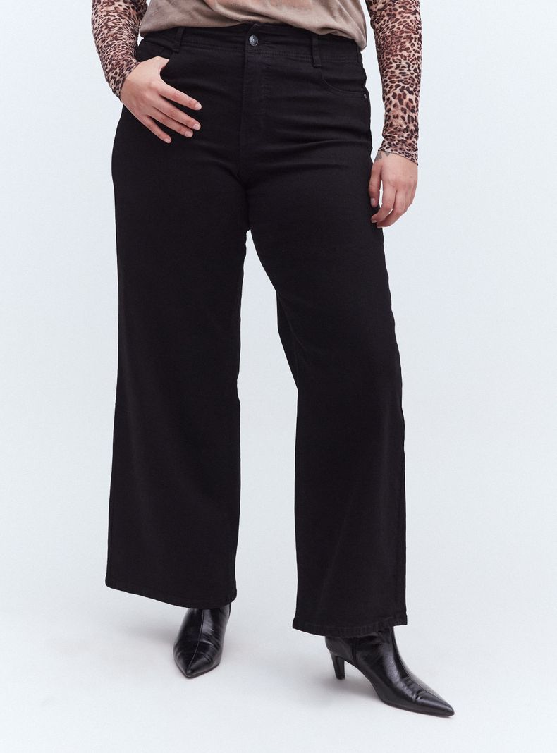 Jeans Wide Leg Tiro Alto