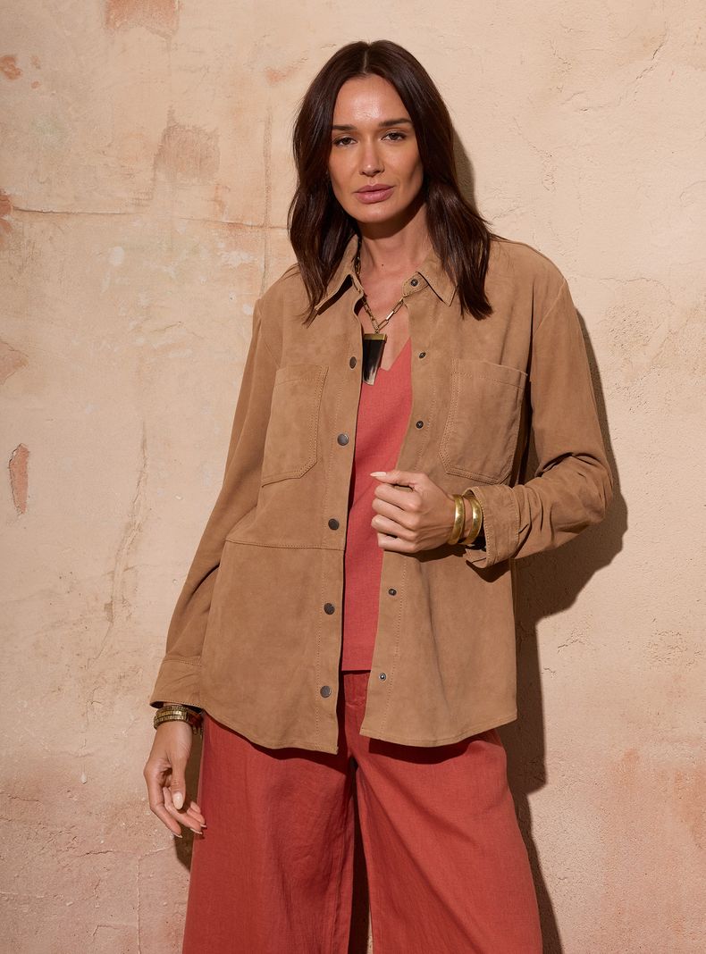 Blusa Gamuza Abotonada Colores