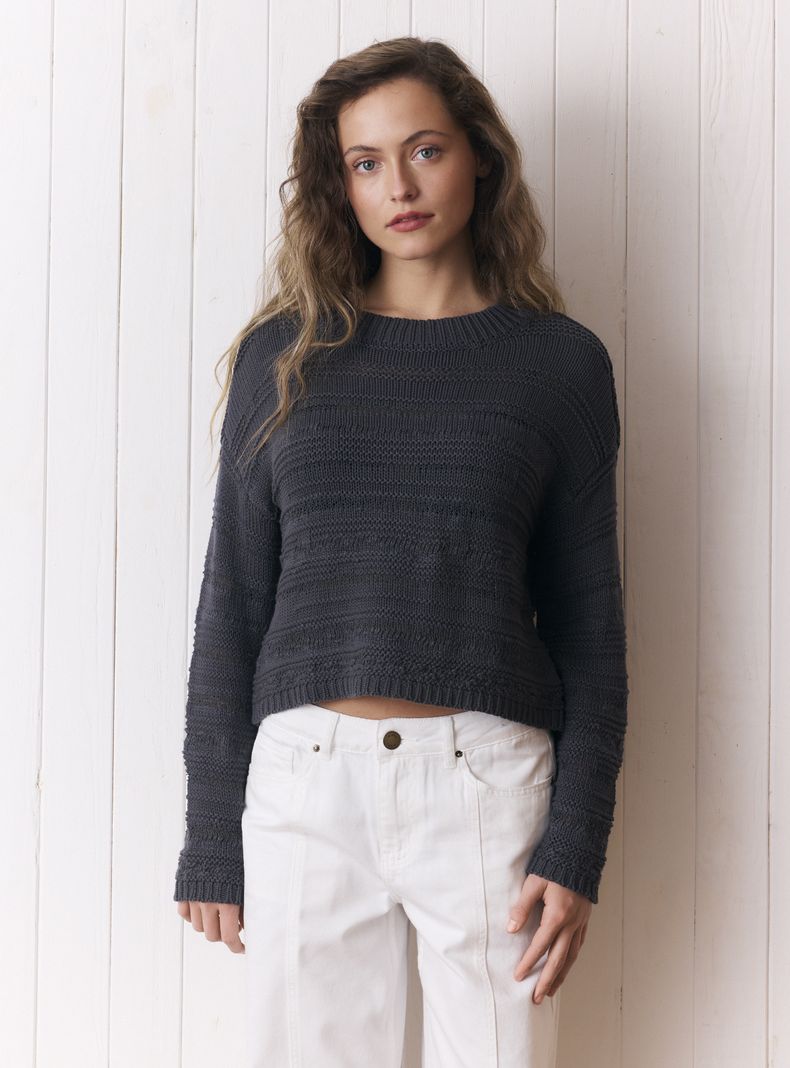 AUSSIE SWEATER CUELLO REDONDO DISEÑO LÍNEAS DE ALGODÓN