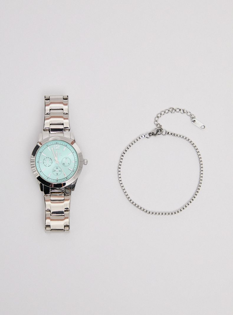 ALANIZ PACK RELOJ ANÁLOGO + PULSERA SILVER MUJER