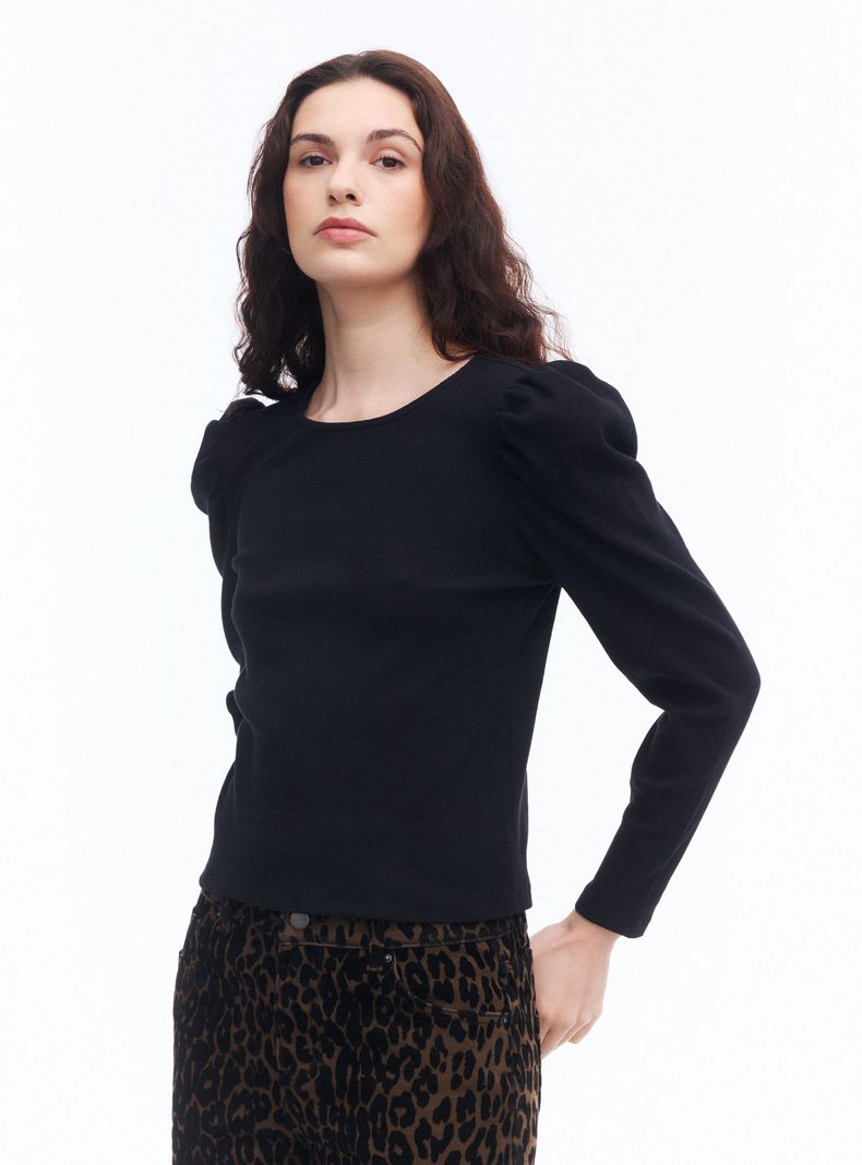 Polera Manga Larga Abullonada