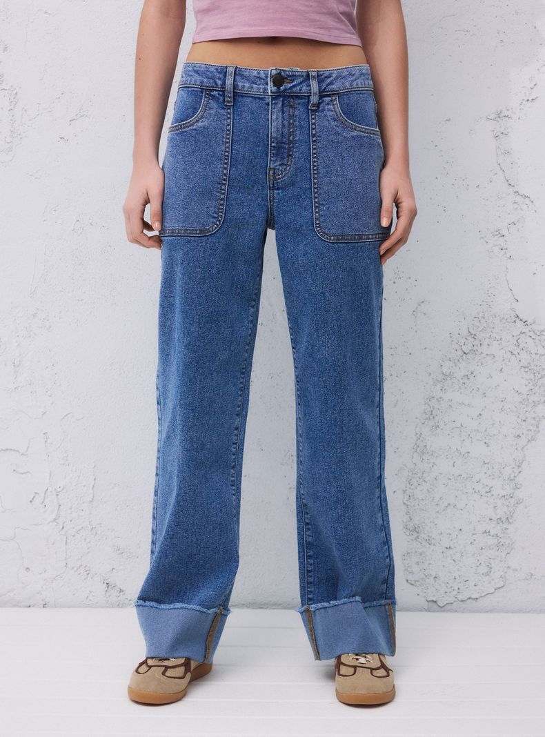 Jeans Bolsillos en Contraste
