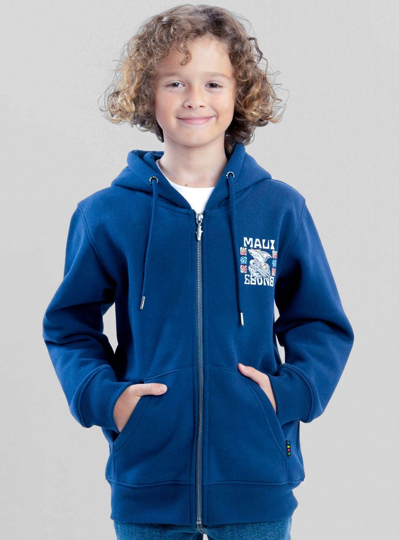 Polerón Fullzipper Estampado Surf Navy