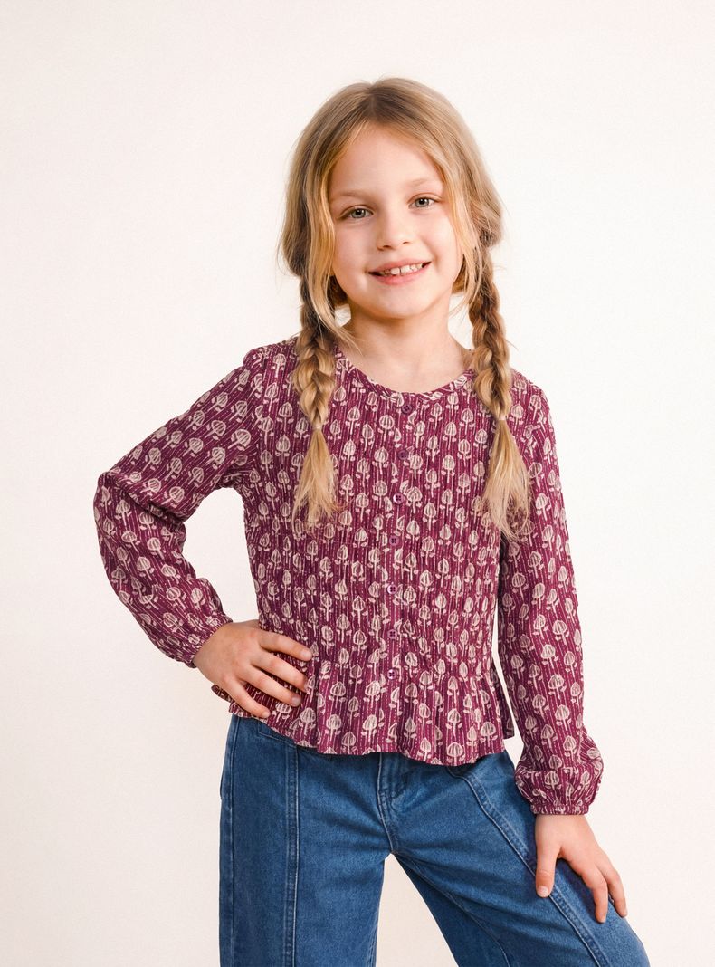 Blusa con Aplicación Panel Full Estampado Floral