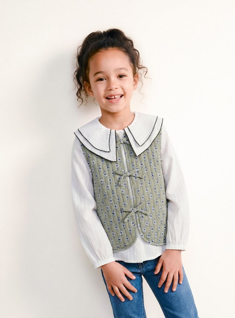 Chaqueta Vest Estampado con Amarras