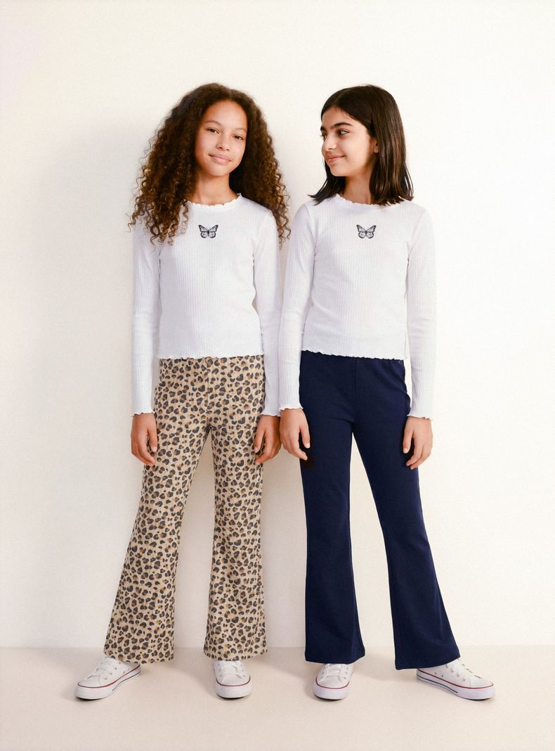 Calza Bipack Flare Print y Liso