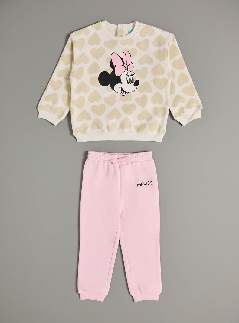 DISNEY BUZO SET POLERÓN Y PANTALÓN MINNIE MOUSE CORAZONES