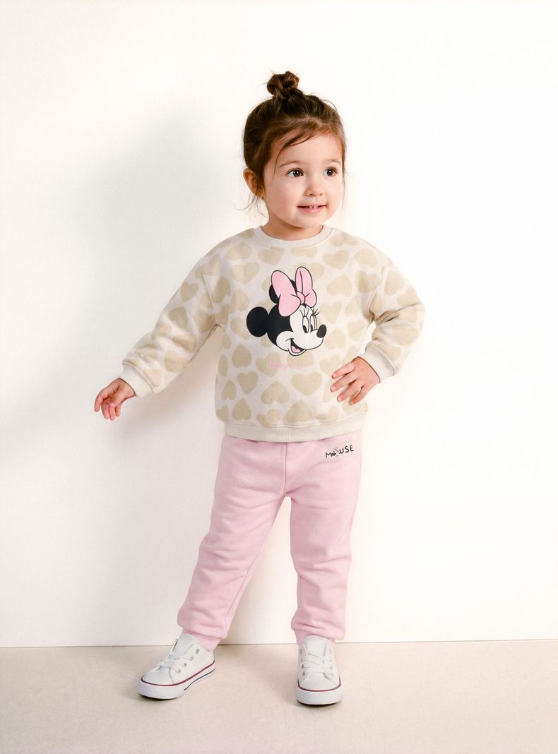Buzo Set Polerón y Pantalón Minnie Mouse Corazones