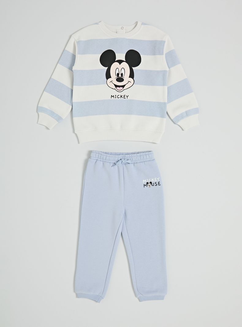 Buzo Set Polerón y Pantalón Mickey Mouse Rayas