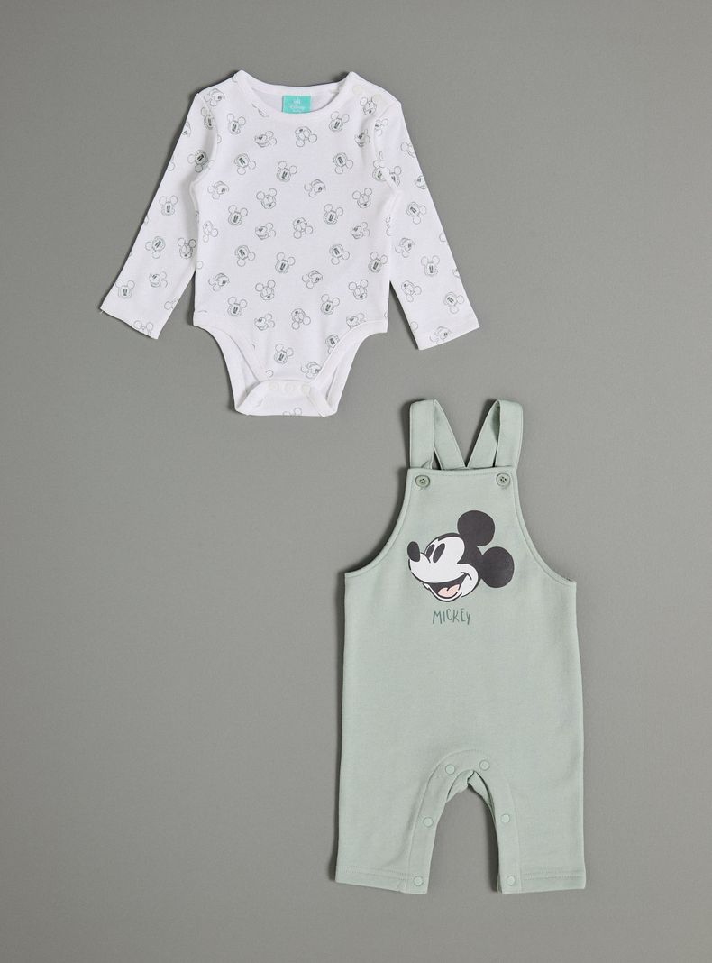 Set Jardinera y Body Mickey Mouse