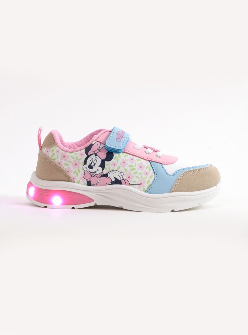 Zapatilla Urbana Print Flores Minnie con Luces Niña T.24-33