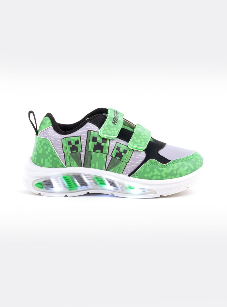 Zapatilla Urbana Creeper Minecraft con Luces Niño T.24-T.33