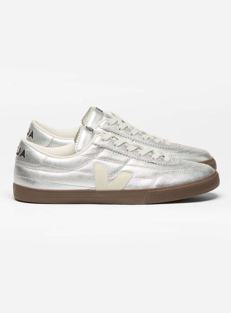 Zapatilla Urbana Mujer Paneka Leather Silver White Pierre