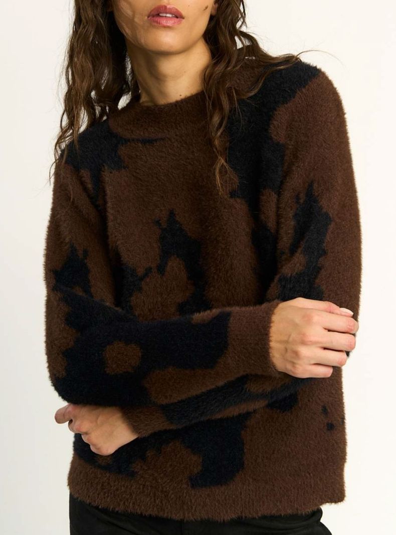 Sweater Tejido Regular Fit Ranglán Leopard Full Print