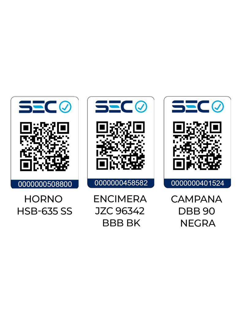 Kit Horno HSB-635 S FL + Encimera Hibrida Gas-Inducción JZC96342 + Campana DBB90 Negra-6