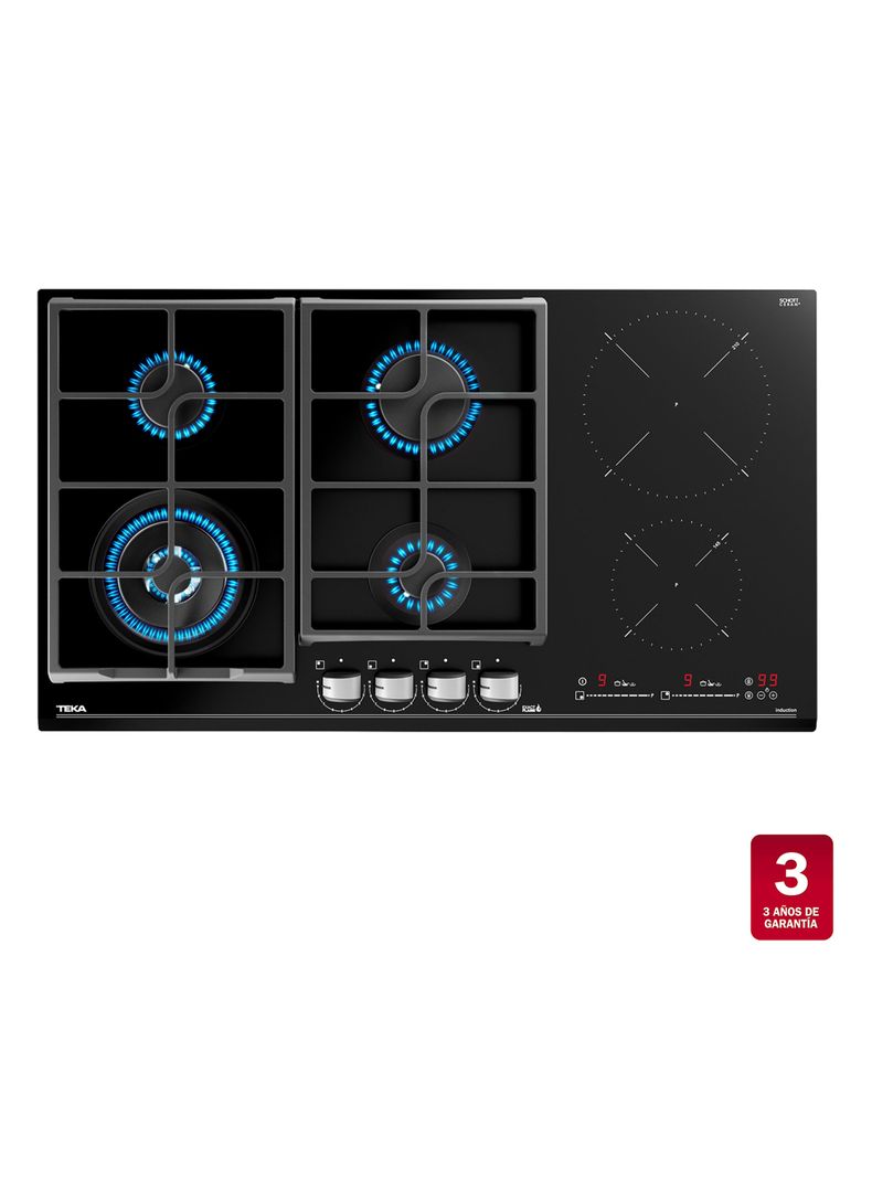 Kit Horno HSB-635 S FL + Encimera Hibrida Gas-Inducción JZC96342 + Campana DBB90 Negra-2