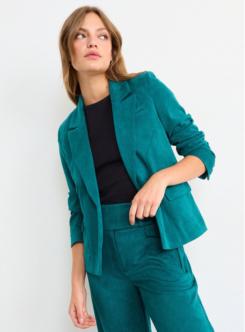 Blazer Liso Botón Regular Solapa Color