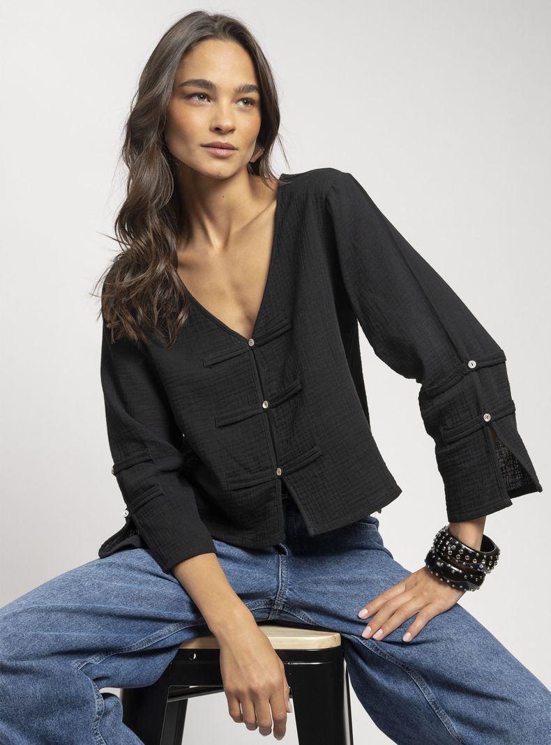 Blusa Oriental Yara Negro