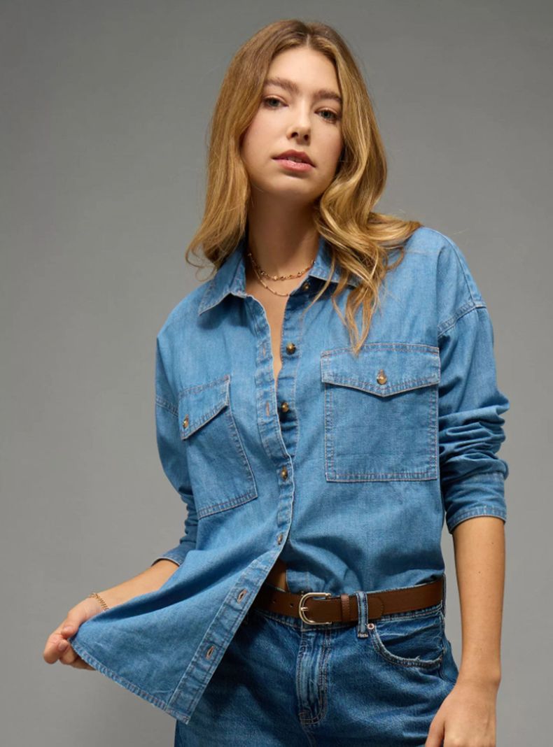 Camisa AE Extragrande de Chambray Ligera