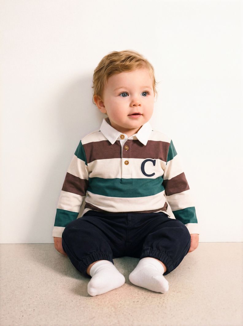 Polera Estilo Varsity con Letra en Pecho