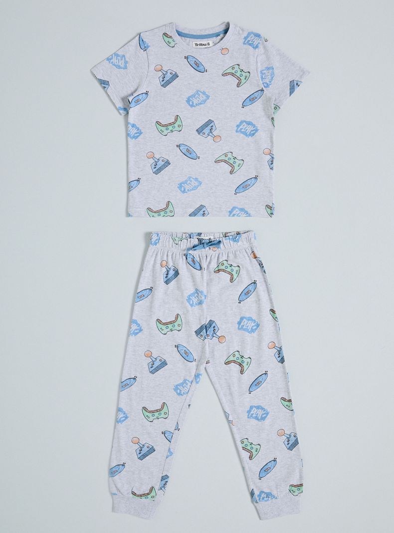 Pijama Manga Corta con Estampado Videojuegos