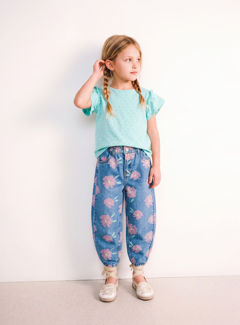 Jeans Baggy Full Estampado Flores