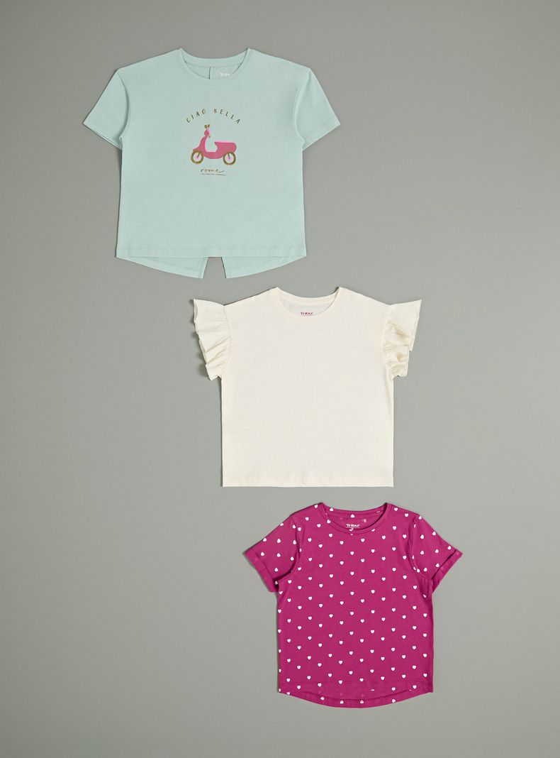 Polera Pack de 3 Diseños Distintos Niña