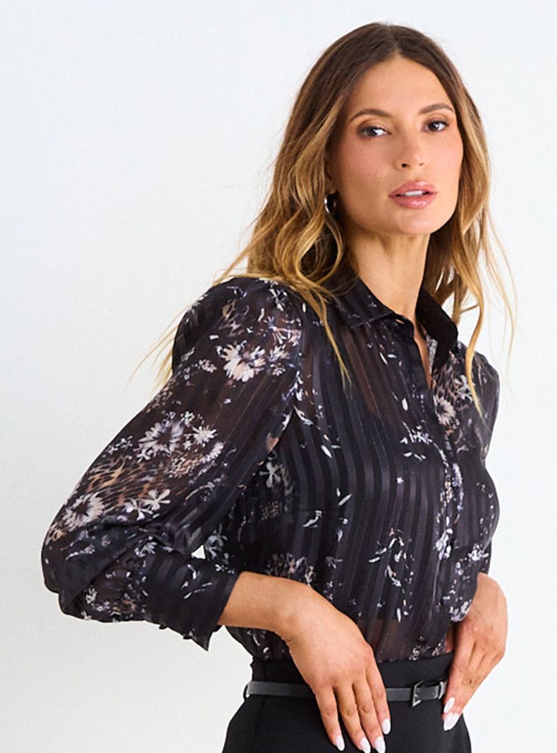 Blusa Camisera Fantasía Botones
