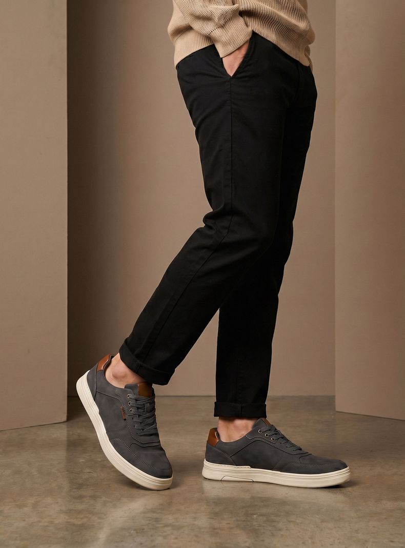 Zapatilla Urbanas Cordones y Plantilla Cuero Hombre