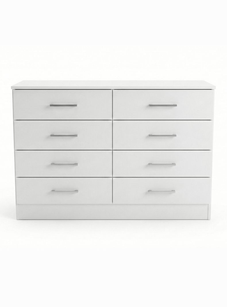Cómoda 8 Cajones Blanco 76.2x117x40.5 cm