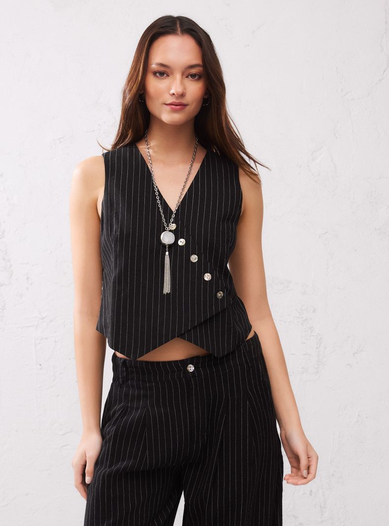 Blusa Gillet Espalda Estampada