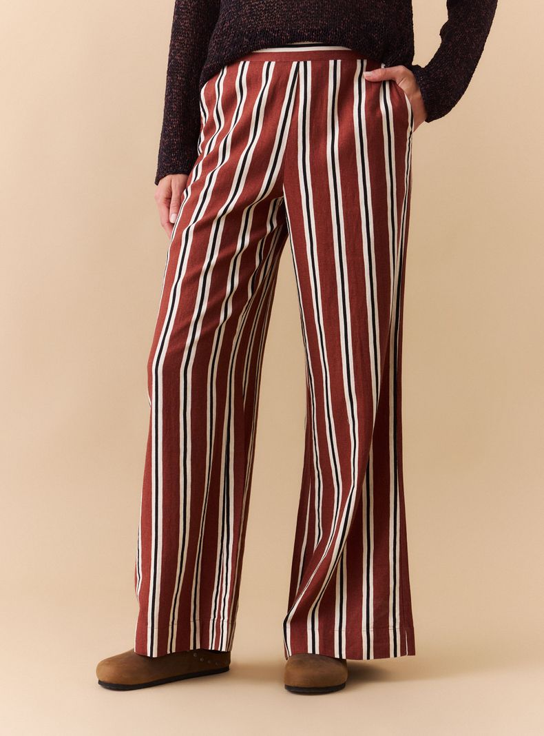 Pantalón con Lino Diseño Stripes