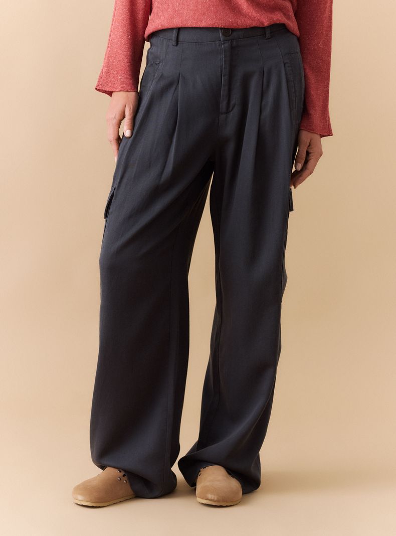Pantalón Fluido Bolsillos Laterales