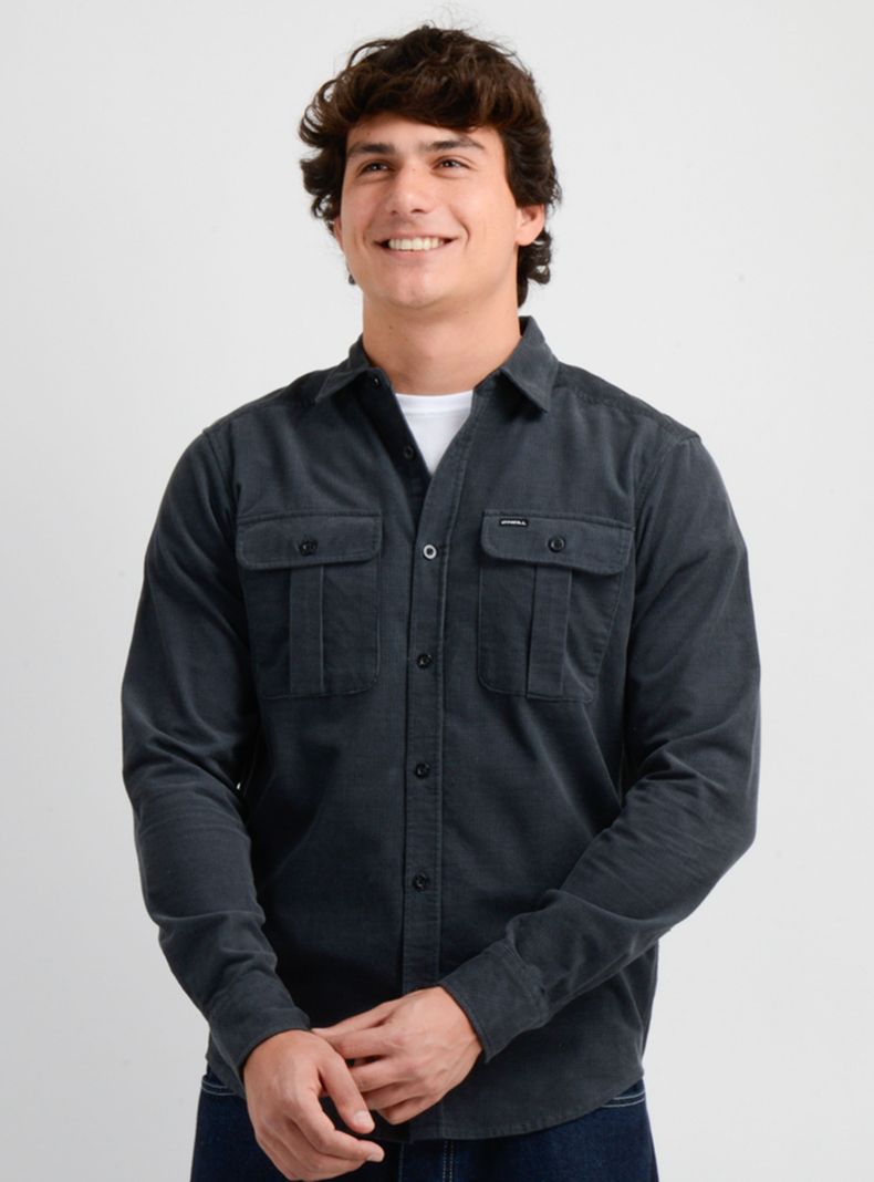 Camisa Casual Manga Larga Bolsillos