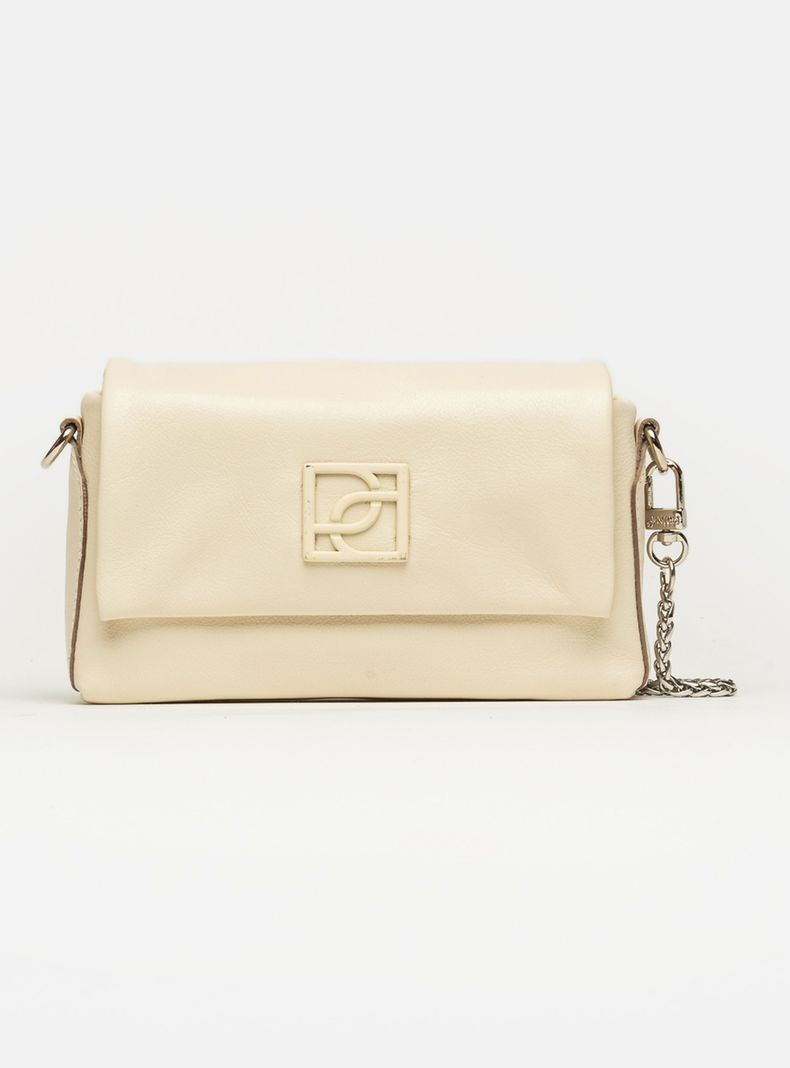 Cartera de Hombro Mini Bag Bloom Cuero Beige