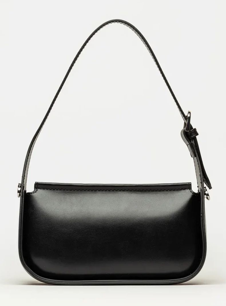 Cartera de Hombro Leaf Ecocuero Negro