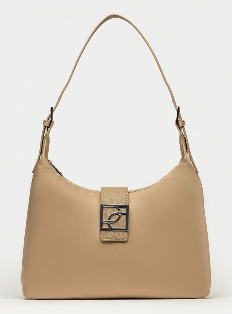 Cartera de Hombro Bolso Signature Beige